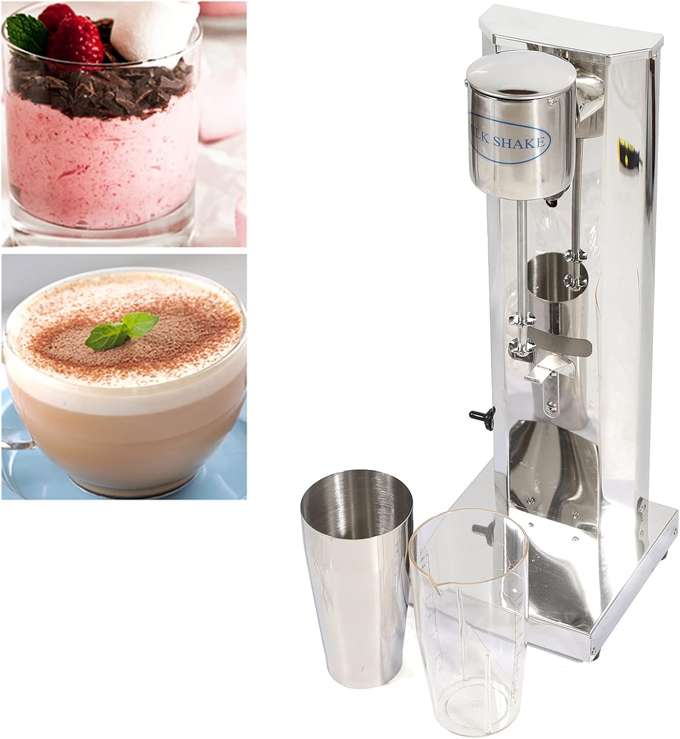 Electric Milkshake Maker, Ice Cream Mixer Machines, 110V Commercial Drink Smoothie Blender for Coffee Shops, Tea Stores to Making Fruit Tea, Coffee, Stirred Drinks (1 Head with Cup 650ml)