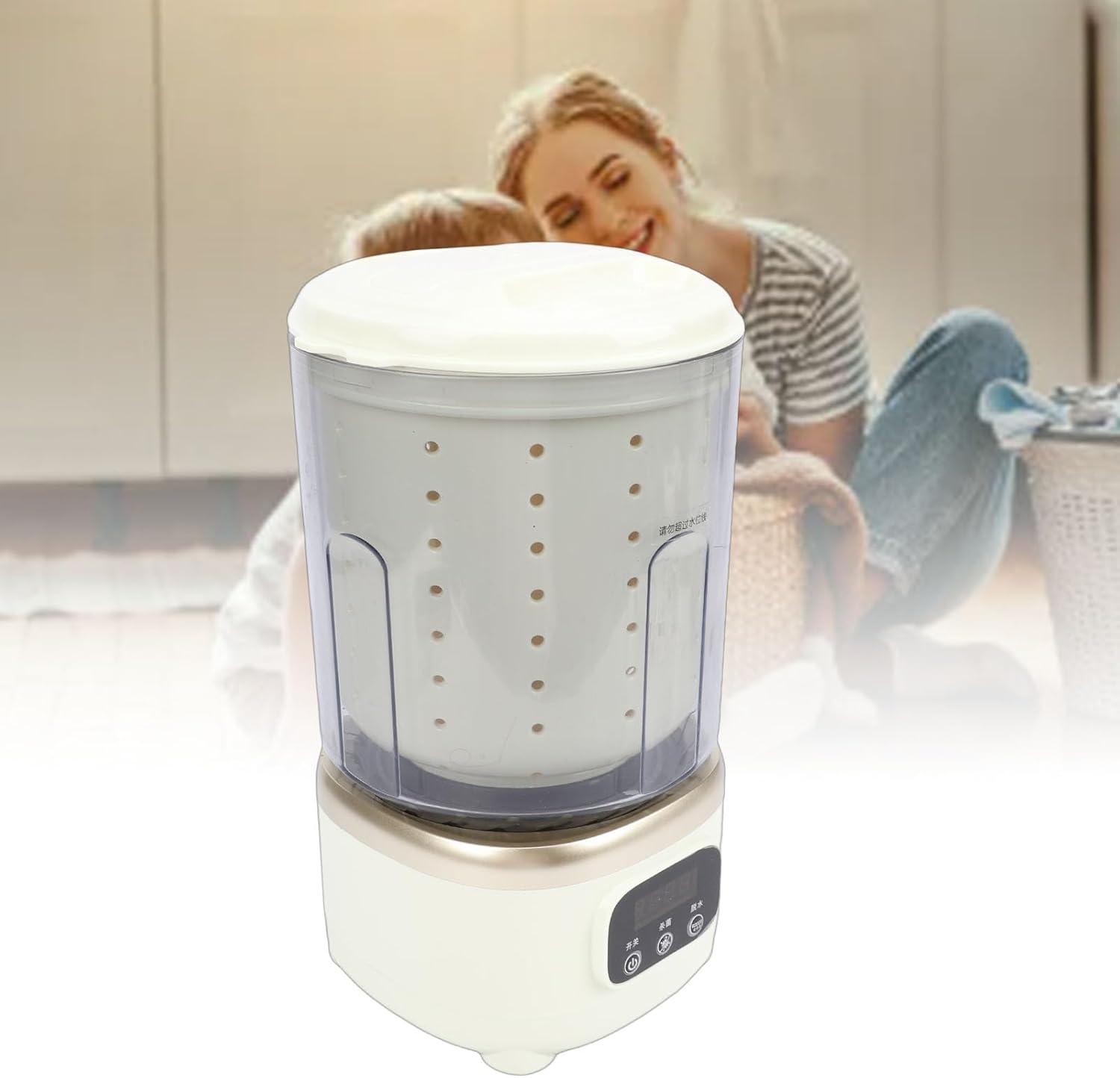 Asixxsix Portable Washing Machine, 2L Portable Laundry Machine Underwear Washer with Spin Dry, Cordless Underwear Washing Machine for Apartment, Dorm, RV, Travel & Hotel Use