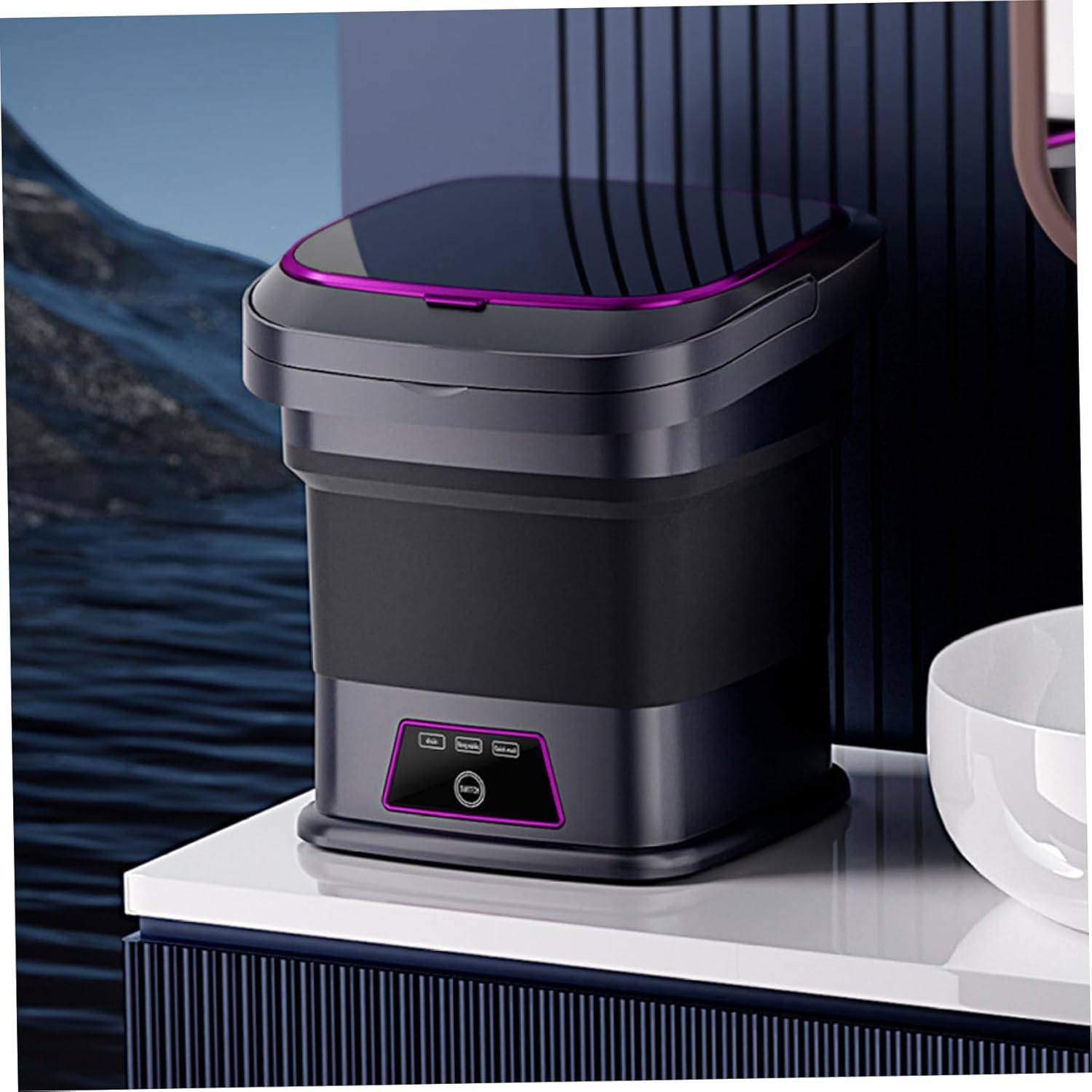 Portable Washer 13L 3 Modes Foldable Mini Washing Machine with Drain Pipe, Handle and Suction Cup Small Laundry Machine for Underwear Socks Baby Clothes