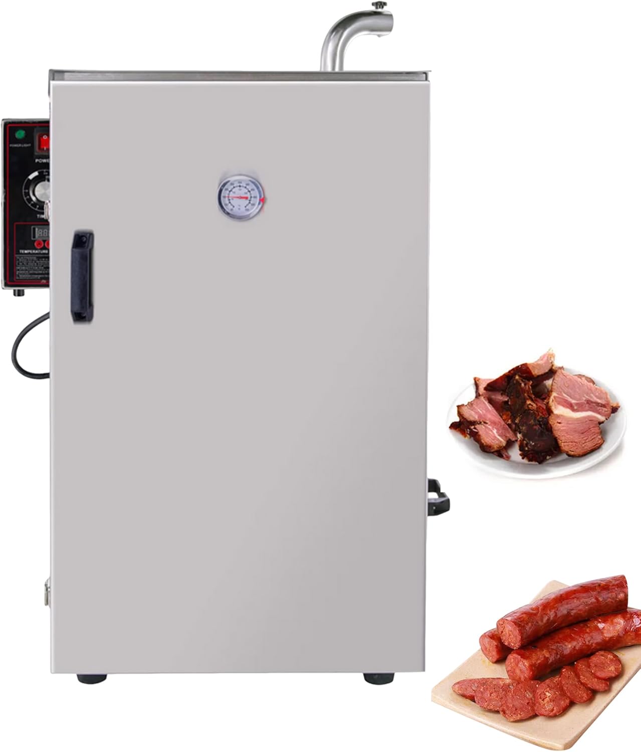 INTSUPERMAI Electric Meat Smoker Electric Sausage Bacon Smoker Stainless Steel Meat Fish Food Smoker Machine 95-248℉ 5 Detachable Racks 1000W