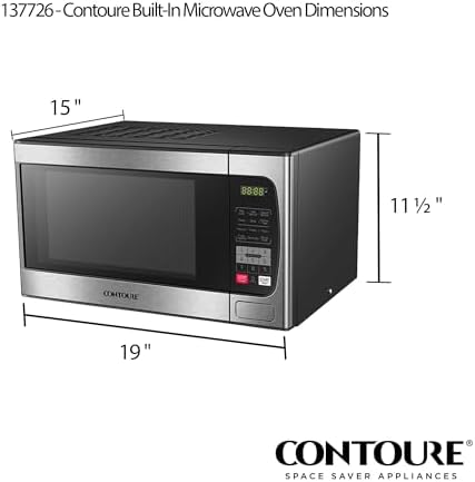 RV Built-In Microwave Oven | Stainless Steel Finish | 900W | 10 Power Levels | Easy-Clean Interior | LED Display | RV-950S
