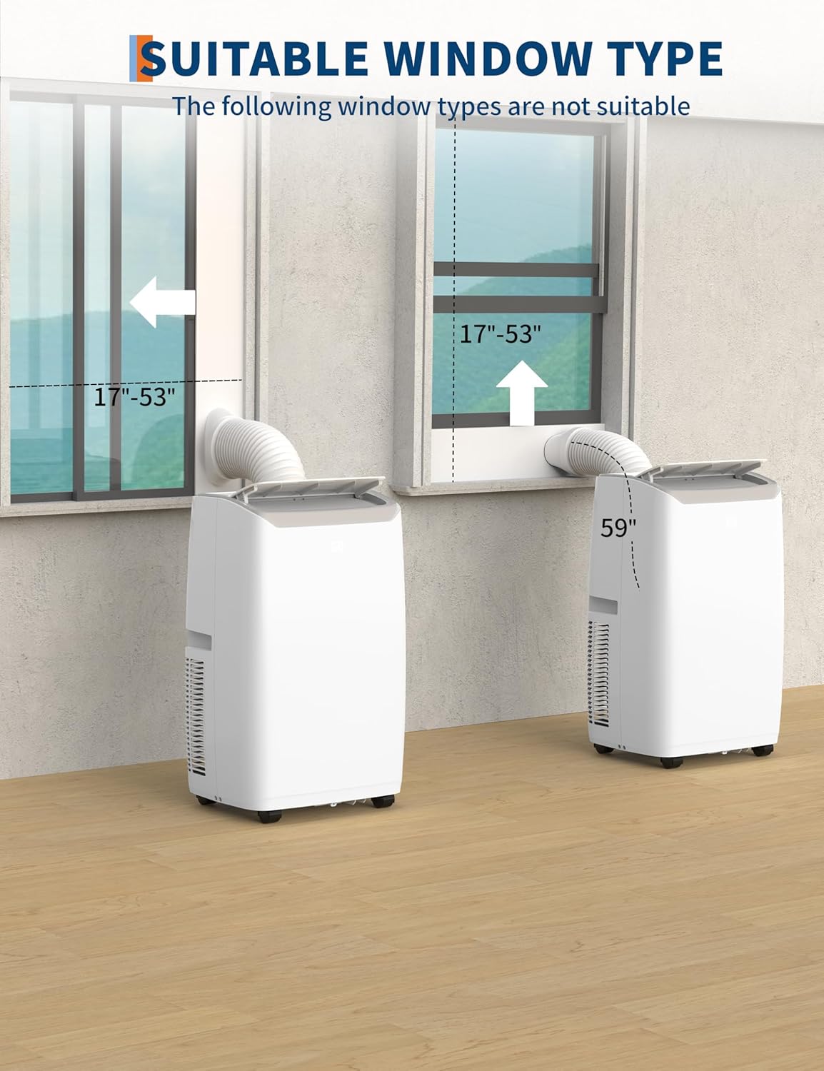 14000 BTU Portable Air Conditioners with Remote Control, 3 in-1 Free Standing Cooling AC Unit with Fan & Dehumidifier, Cools Room up to 750 sq.ft, Smart/Sleep Mode,3 Speed,Auto Swing,24H Timer