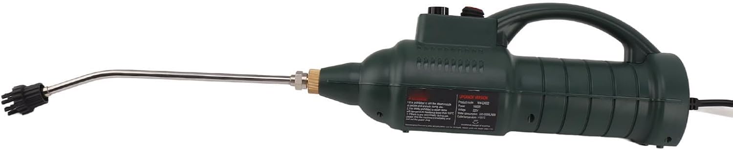 Handheld Steam Cleaner, Highly Efficient Multipurpose Smart Operation Handheld Steam Cleaner with 3 Brush Heads for Kitchen (Military Green US Plug 220V)