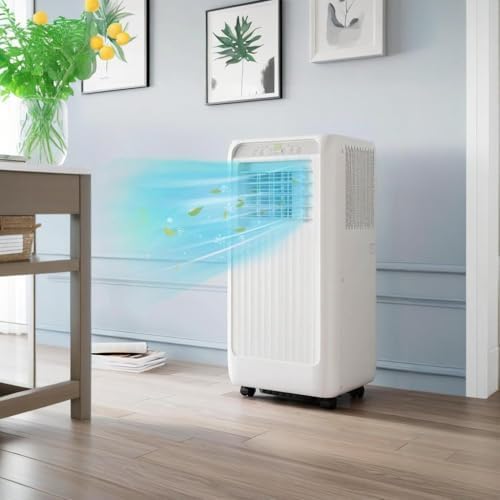 8,000 BTU Portable Air Conditioner, 3-In-1 AC Unit with Built-In Dehumidifier, Compact Standing Air Conditioner for Room Up to 550 Sq. Ft. with Remote and Window Kit, White