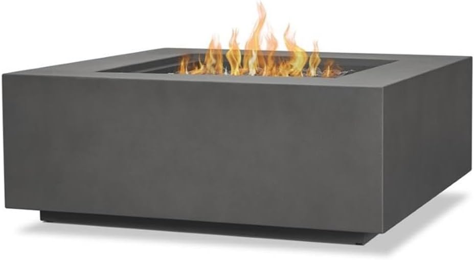 Real Flame Aegean Stainless Steel Fire Table with Conversion Kit in Slate Gray