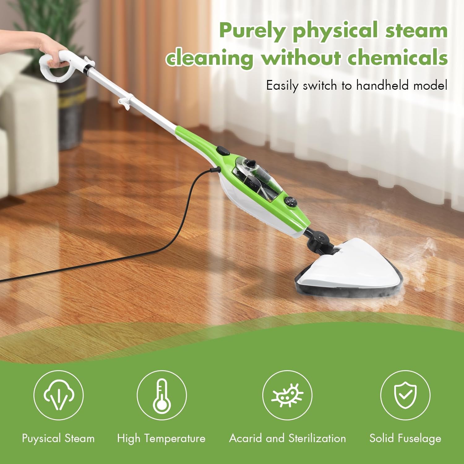 iMeshbean 10-in-1 Steam Mop, Floor Steamer, Carpet Steam Cleaner, Handheld Steam Cleaner for Laminate, Hardwood, Tile, Floor, Carpet Cleaning