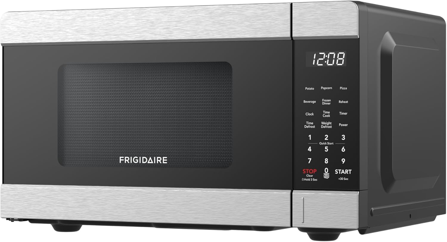 Frigidaire 0.9 CU. FT. Microwave, Digital Control Panel - Auto Cooking Settings - Child Safety Lock - Stainless Steel