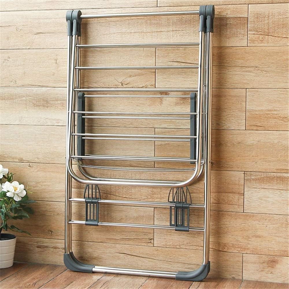 Clothes Airer Clothes Dryer Folding Indoor Airer Wet Laundry Drying Horse Rack Household Wall-Mounted Drying Rack Space Saving，Grey-126x85x92cm