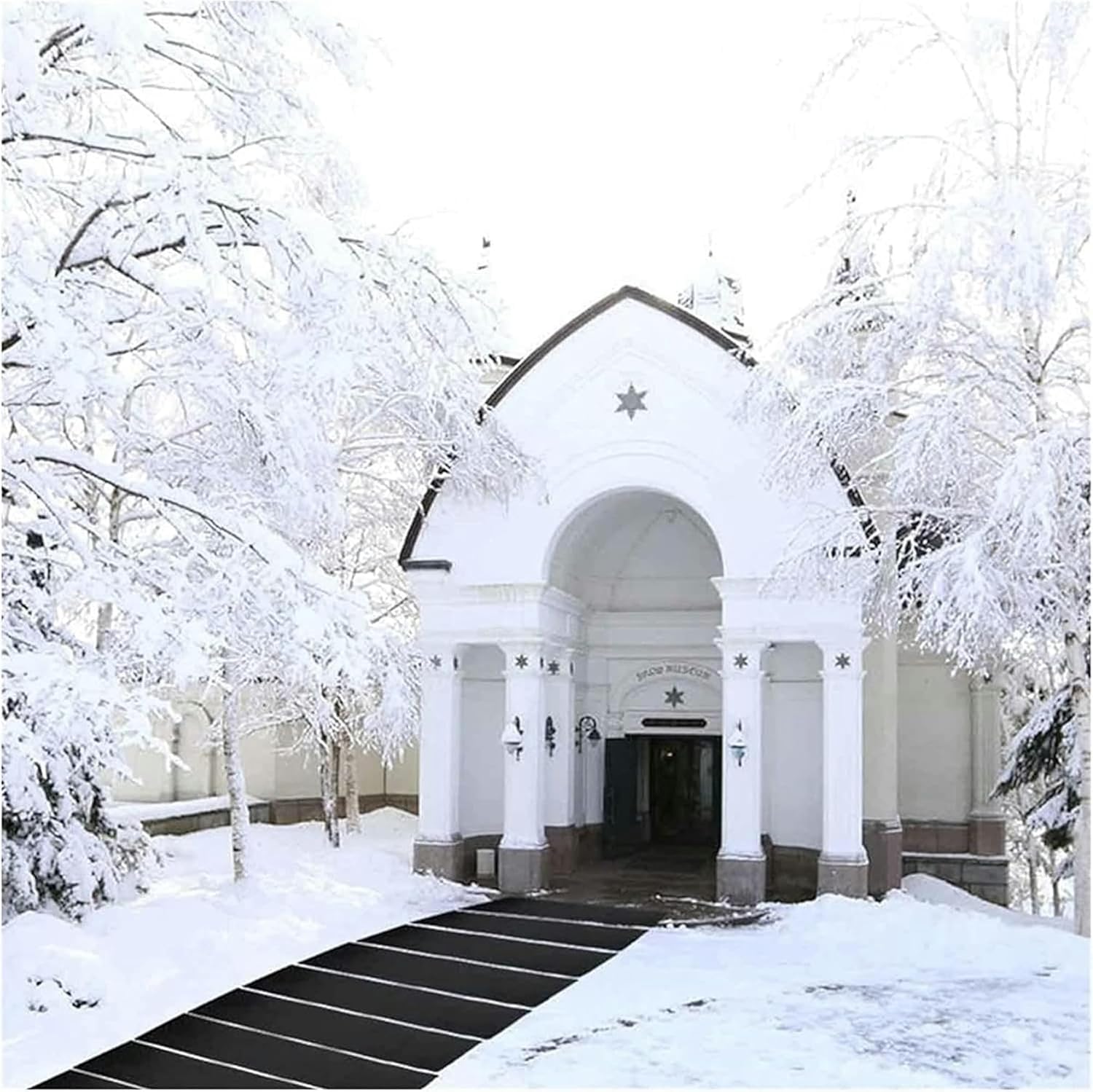 Snow Melting Mat, Heated Stairs Snow Melting Mat - Ice Melting Mats for Winter Snow Removal - Non-Slip Heating Mats,13x96inch