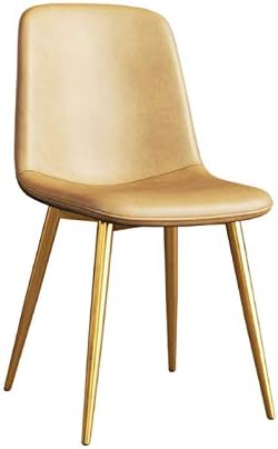 Modern Kitchen Dining Room Chairs Faux Matte Suede Leather Dining Chairs with Backrest Soft Cushion and Sturdy Metal Legs for Office Lounge Kitchen Bedroom (Color : Camel, Size : Gold feet)