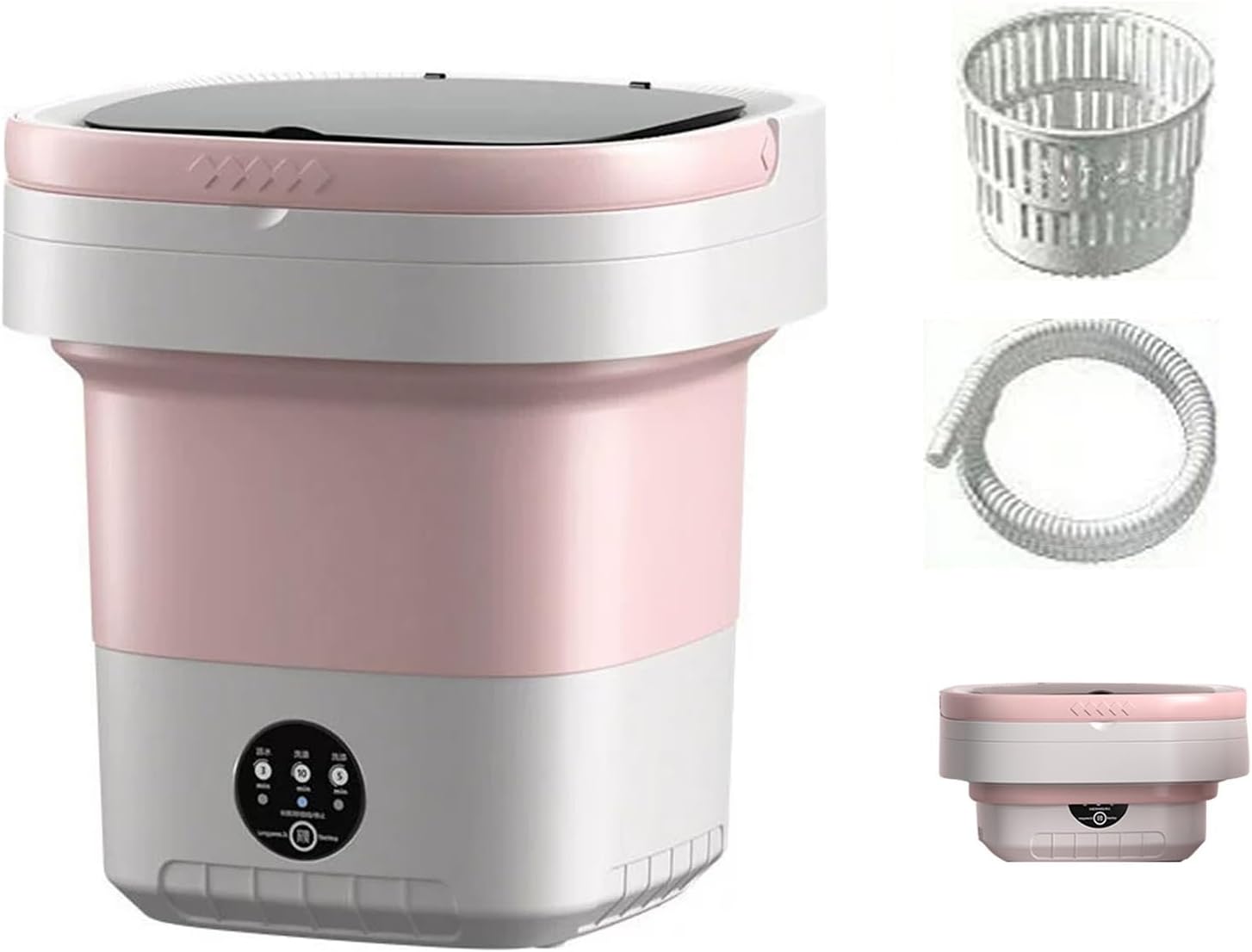 Portable Washing Machine, 7.5L Large Capacity Foldable Washing Machine and Spin Dryer with 3 Modes for Underwear, Baby Clothes, Small Items, Portable Washer for Apartments, Travel, Camping ( Color : P
