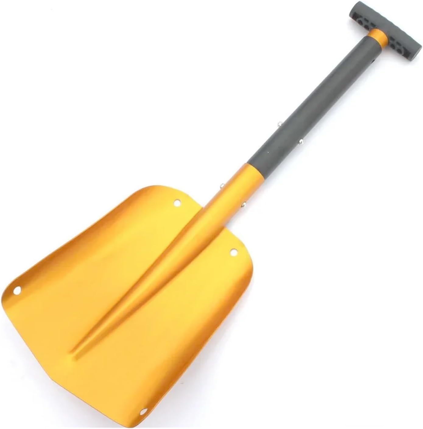 Retractable Outdoor Snow Shovel Aluminum Alloy Ice Shovel Winter Snow Remover Tool Camping Garden Folding Shovel Survival Tools(Gold)