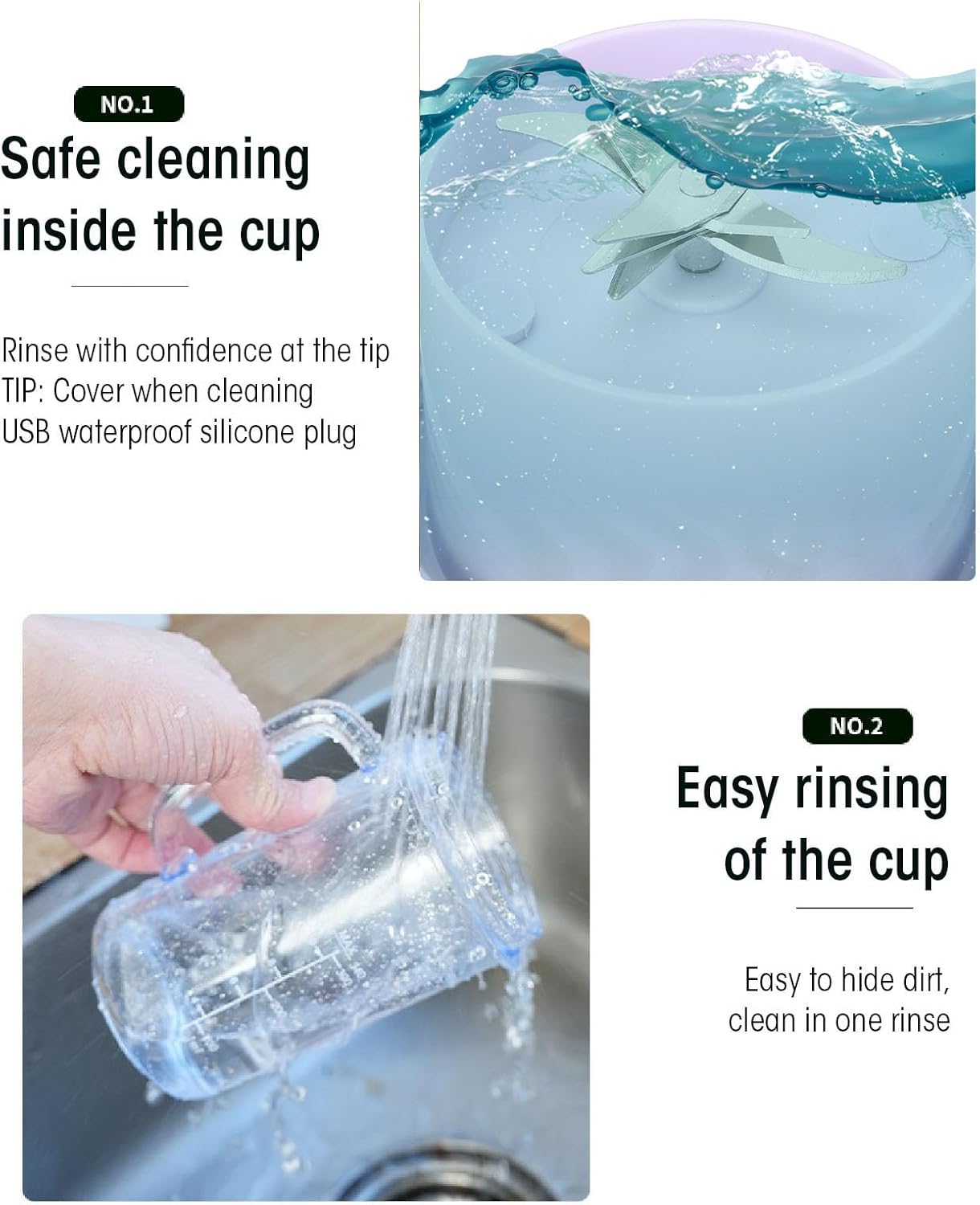 Portable Blender, Rechargeable Blender Travel Cup with Lid and Straw, Blender for Shakes, Smoothies, Juices, Mini Blender for Outdoor Sports, Family, Travel