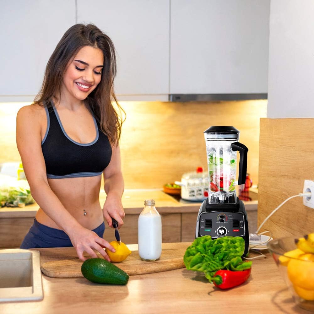 Blender Smoothie Maker, 2000W Professional Countertop Blender for Kitchen, 10 Speed Control, 2L BPA-Free Tritan Container, 8 Titanium Stainless Steel Blade for Ice/Soup/Nuts by Nyyin