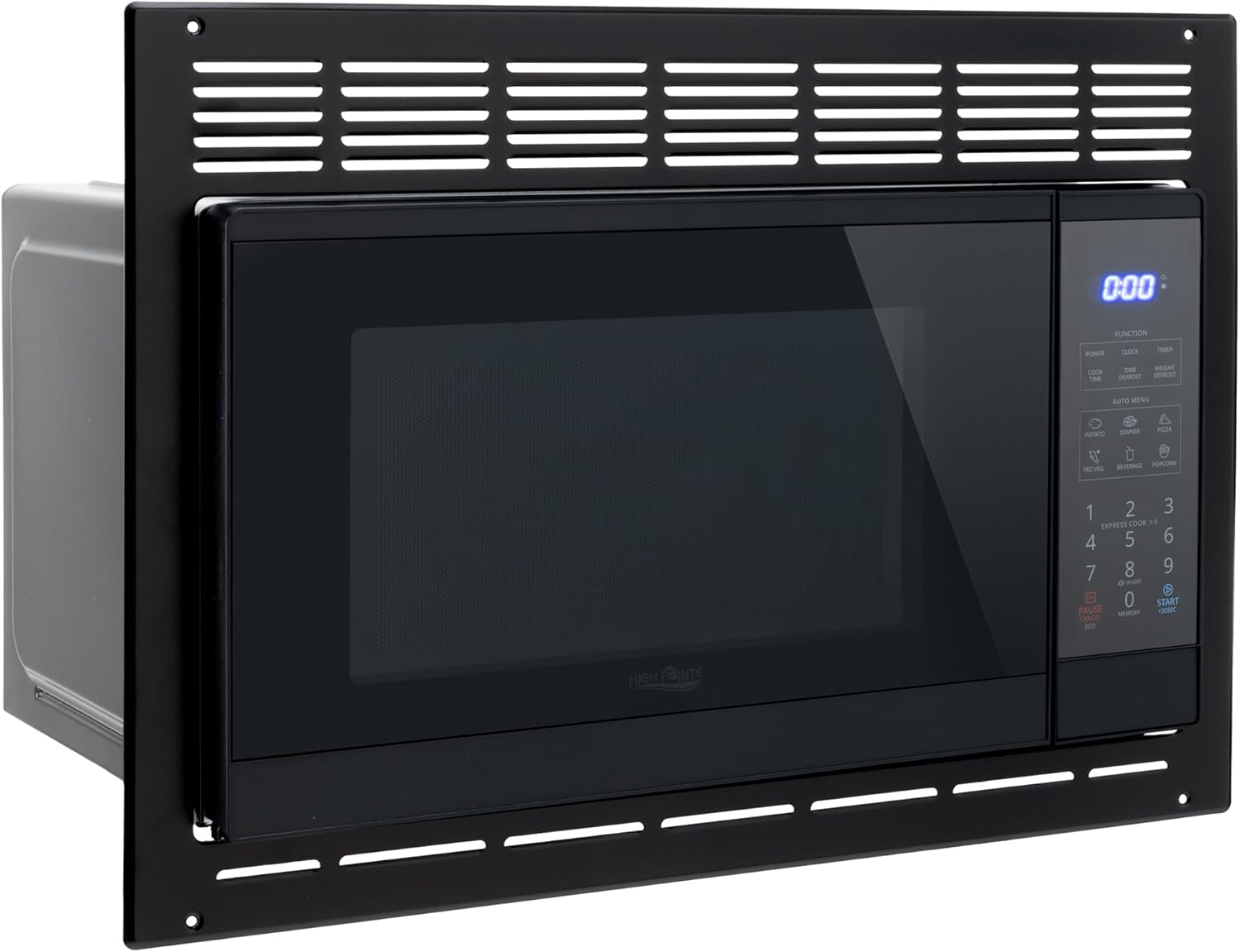 RecPro High Pointe Black Microwave | 0.9 Cu. Ft. | 6 Cook Modes | Child Lock | Touch Pad Controls | Mute Mode