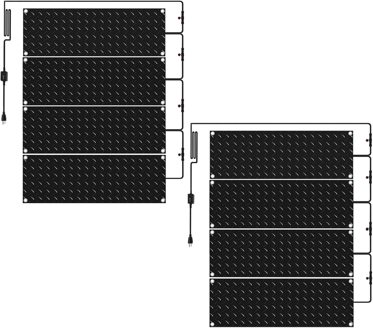 Heated Snow Melting Walkway Mat,10'' x 15'' Outdoor Slip Proof Ice Heated Rubber Mat for Driveway Decks and Sidewalks, Snow and Ice Heated Pad for Winter Stairs Steps,2 in/h Speed