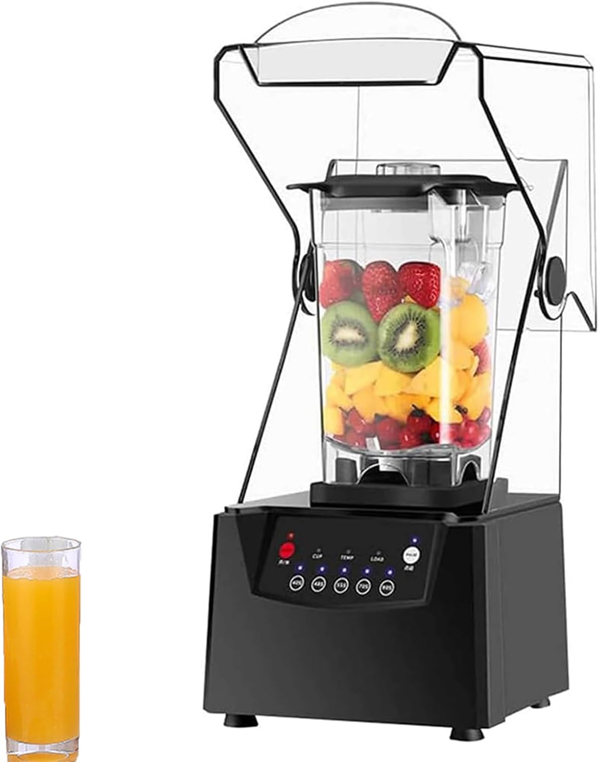 Blender Smoothie Maker, Commercial 2L Electric Smoothie Maker, 17000RPM Kitchen Blender with Soundproof Hood, for Milk Tea Coffee Dessert Leisure Shop