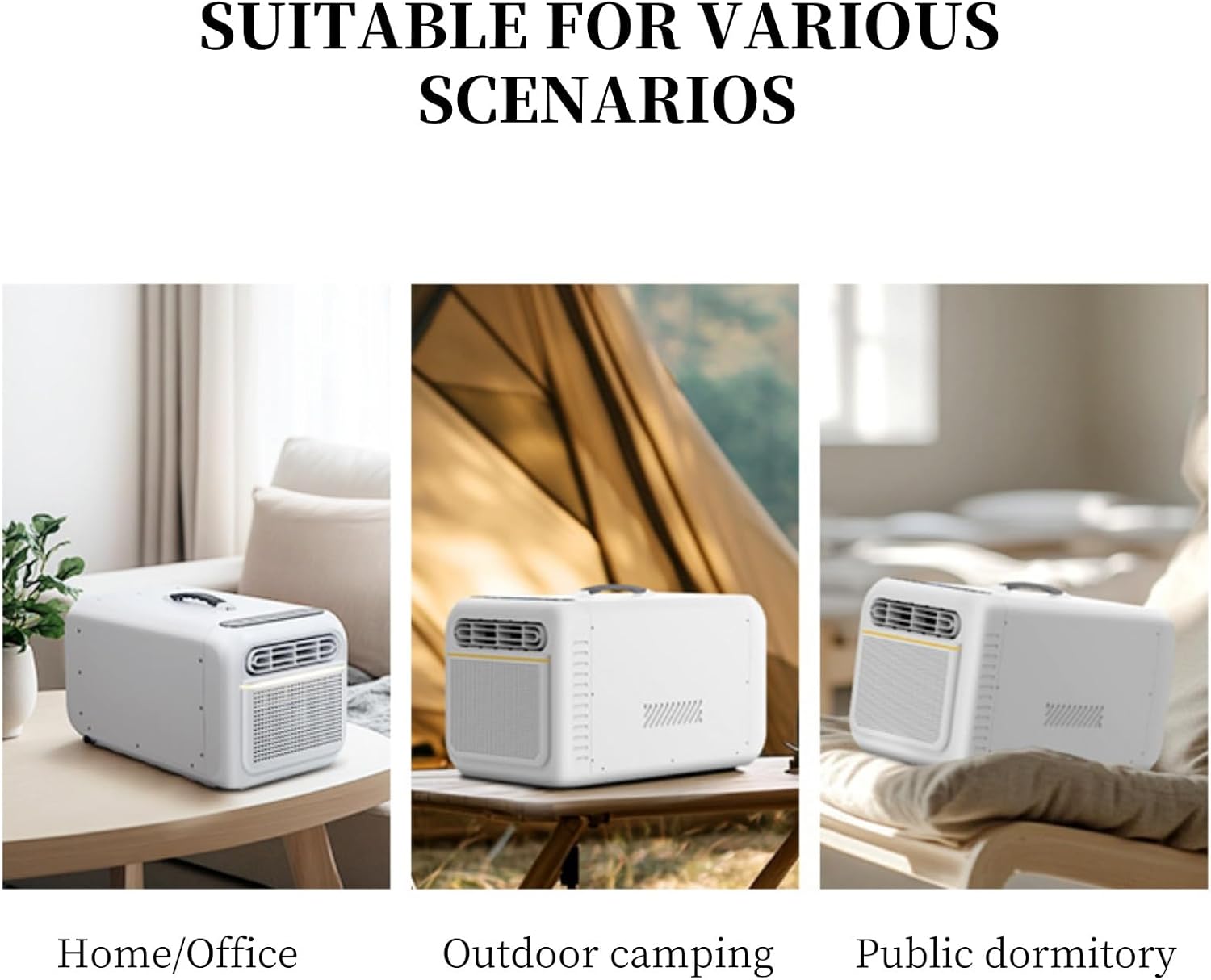 Portable Air Conditioners for Room & Outdoor, with Remote,Low Noise 38dB,Handle Design, Perfect for Tent, Garage Gray