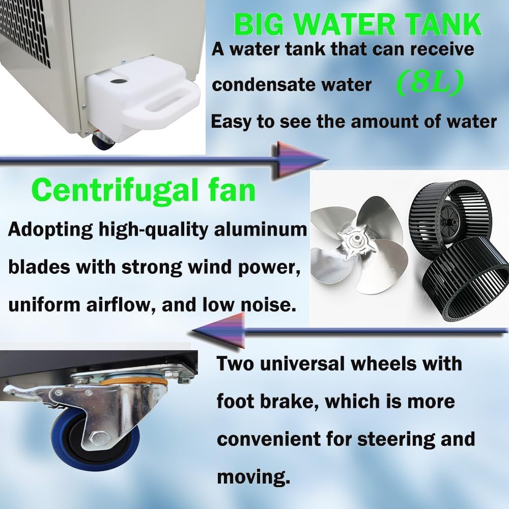 220V Industrial Air Conditioner 780m³/h Spot Cooler Commercial Portable Mobile Air Conditioner, 15400BTU/H 2100W