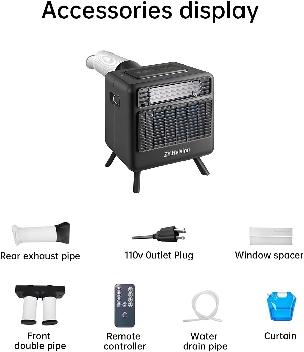 Portable Air Conditioner, 3300BTU Compact Air Cooler,Tent Air Conditioner for Van Life, Camping Tent, Outdoor, Office