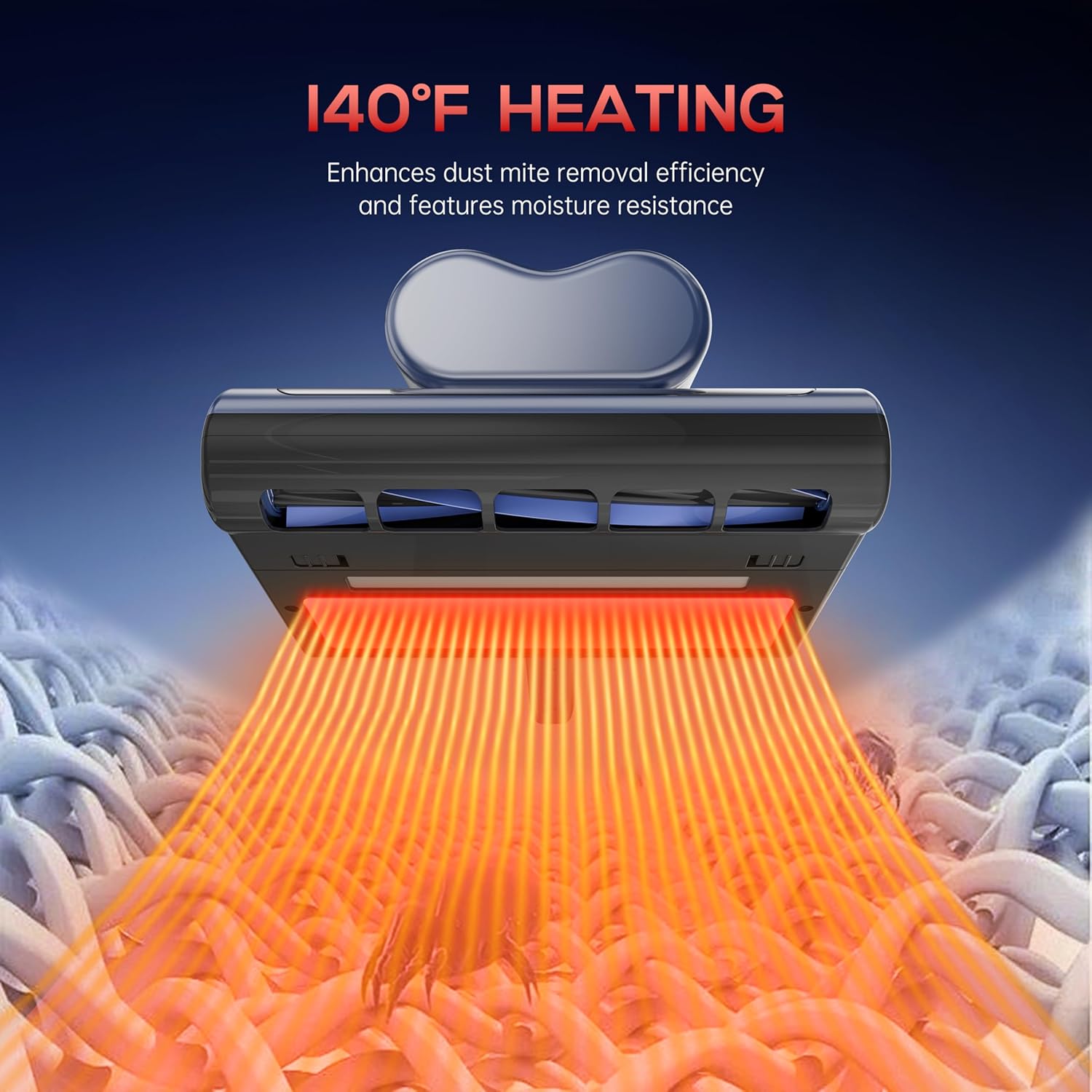 Candy Mattress Vacuum Cleaner, 16Kpa Bed Vacuum Cleaner with UV-C Light, 140°F Heat, 4 Level HEPA Filter & Ultrasonic, Versatile Handheld Vacuums for Bed, Sofa, Couch, Crib(Corded, 650W)