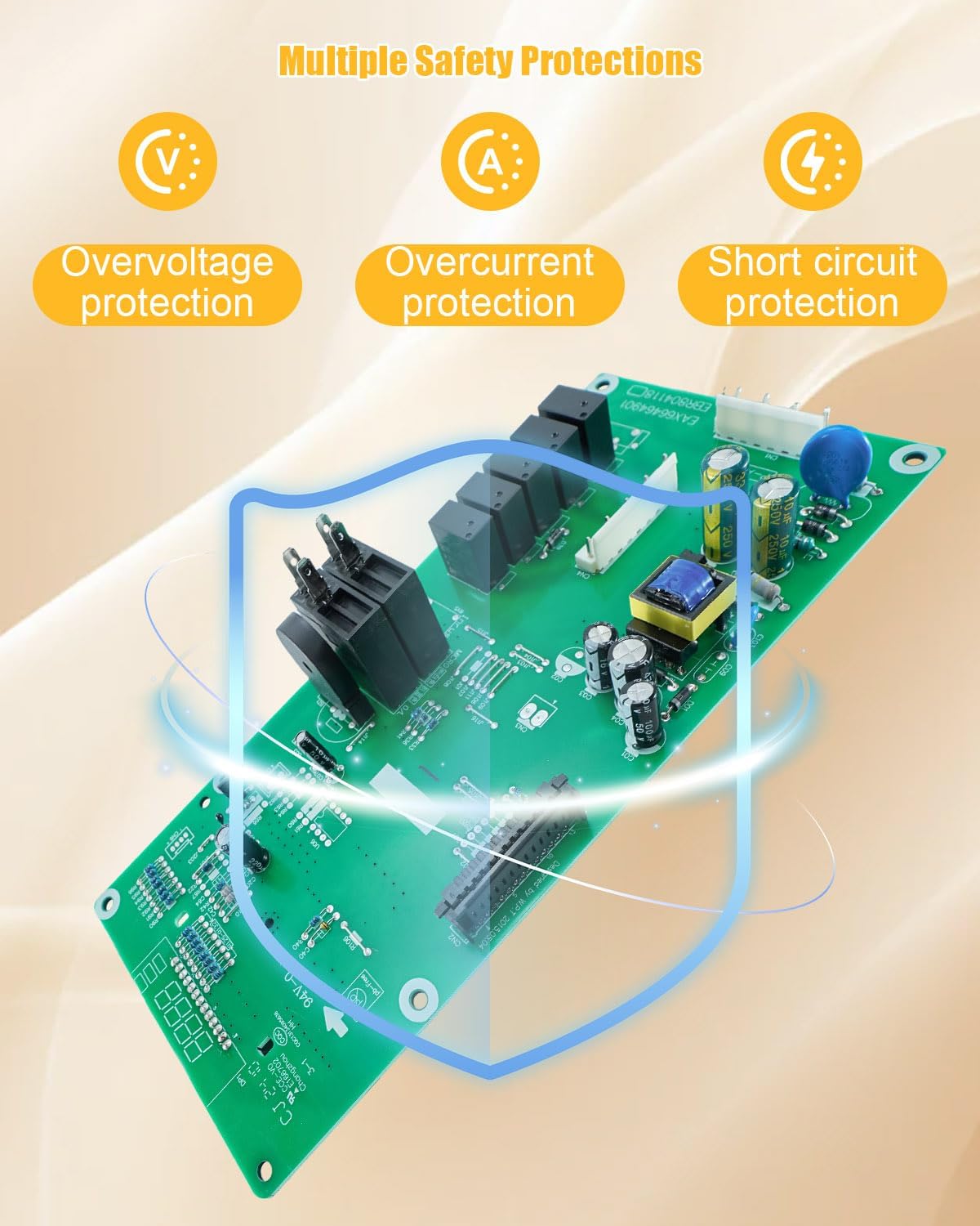 WB27X29801 Microwave Main Control Board with White LED Fit for GE JVM3162 JNM3163 and More, Microwaves Control Board Replace WB27X38153 4586374 AP6327864 PS12299300