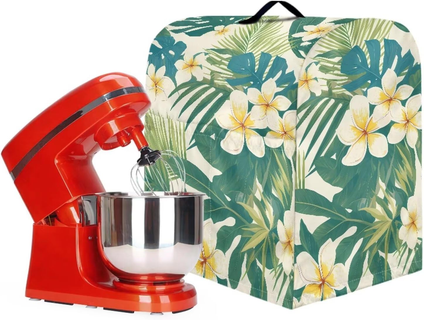 Stand Mixer Organizer, Stand Mixer Cover with Hook Portable Blender Covers Waterproof Sturdy Acessories Covers Fashion Kitchen Attachments Kitchen Accessories Tropical Leaves