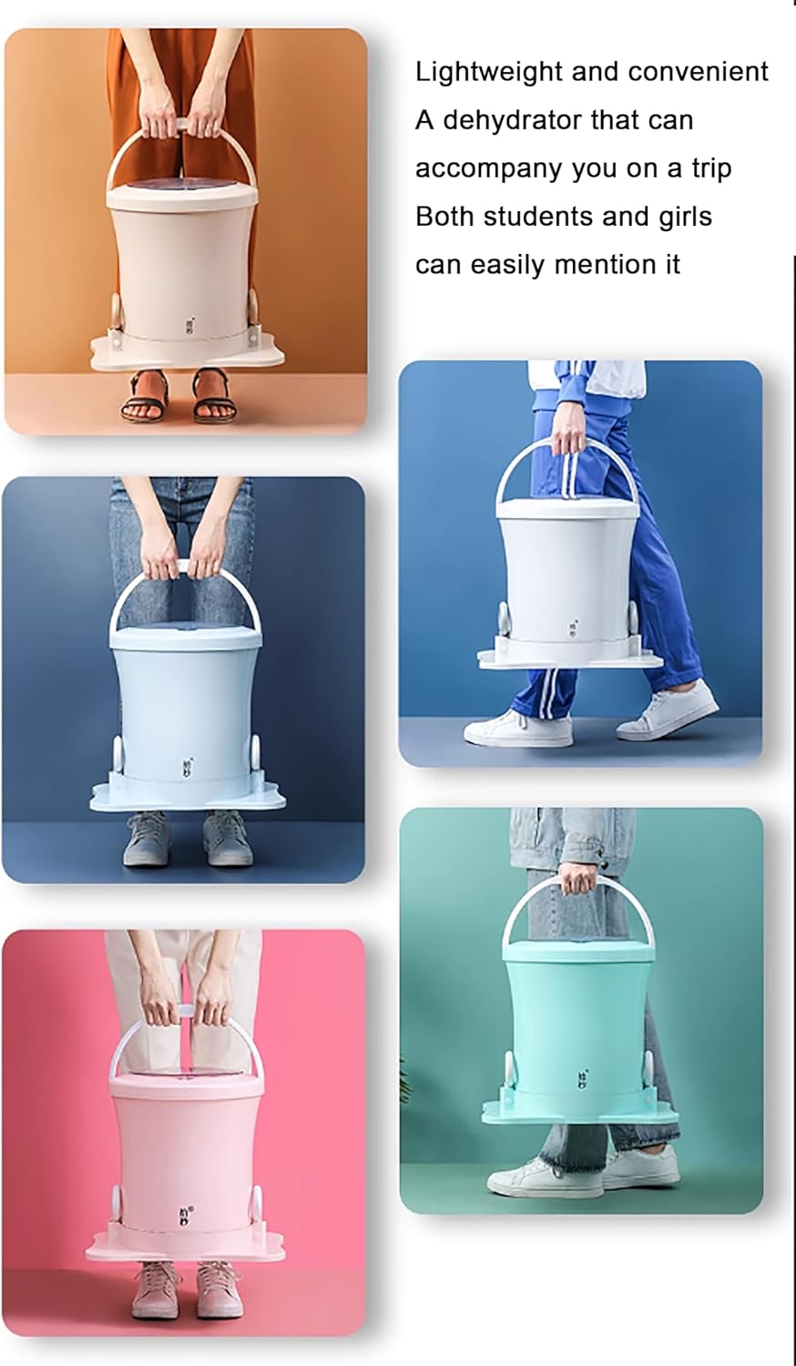 Manual Clothes Dryer Dehydrator,Manual Draw Cord Spin Dryer,Portable Lightweight Mini Manual Clothes Dryer for Home,Camping,Travel,Outdoor (Dreamy Blue, Large Capacity Enhanced Edition)