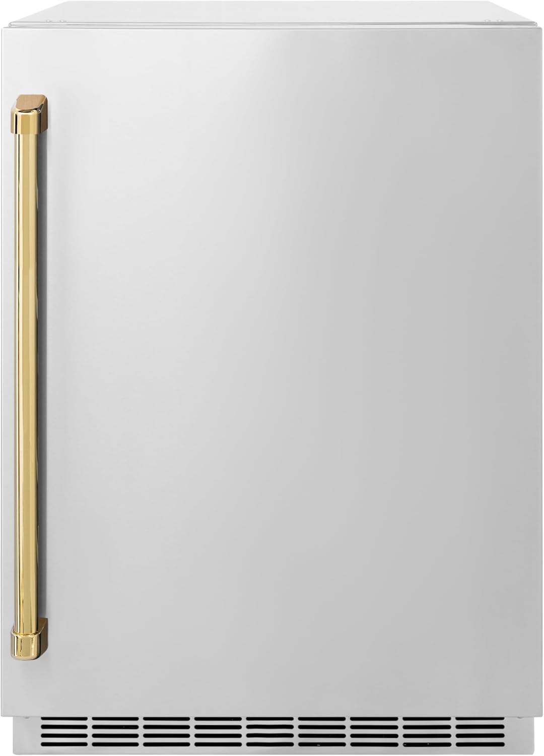 ZLINE Autograph Edition 24 in. Touchstone 151 Can Beverage Fridge With Solid Stainless Steel Door And Champagne Bronze Handle (RBSOZ-ST-24-CB)