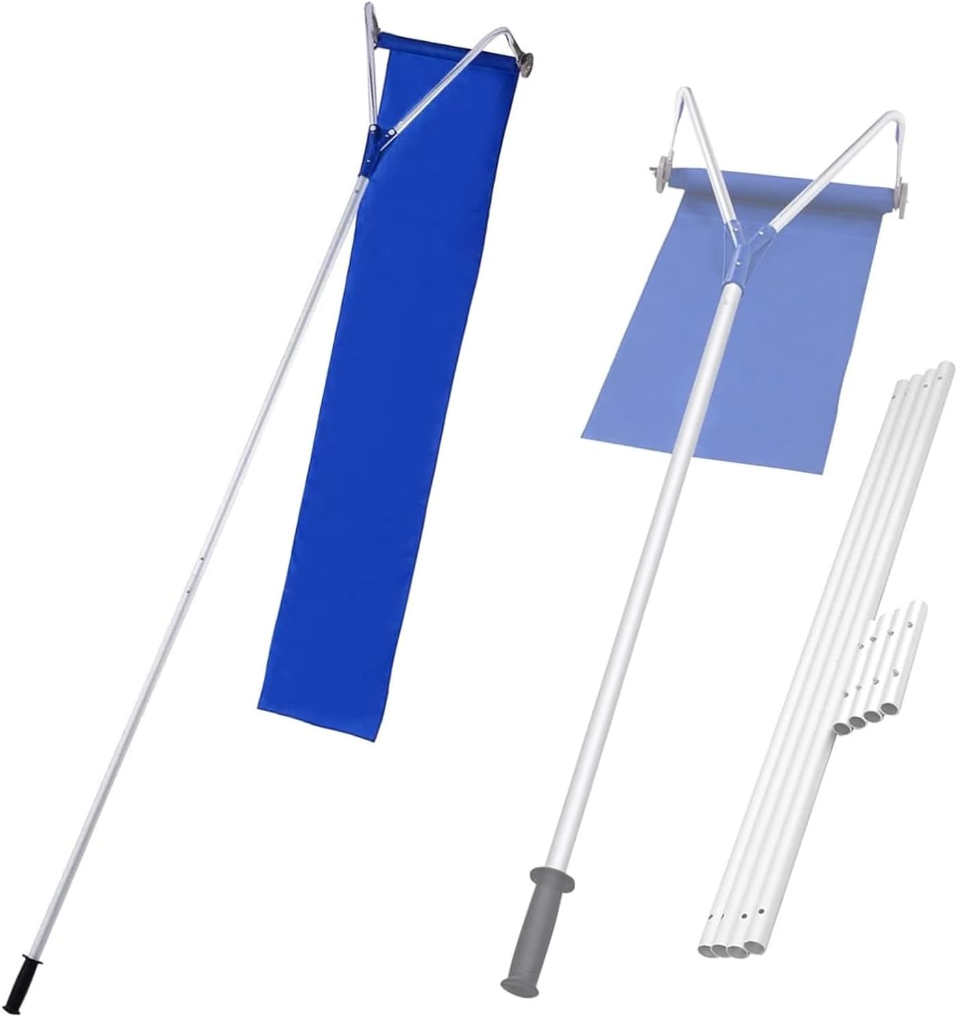 Snow Roof Rake - 21 FT Aluminum Telescoping Tool with Wheels & 420D Oxford Slide, 5-Section Tubes for Snow Removal and Wet Leaves