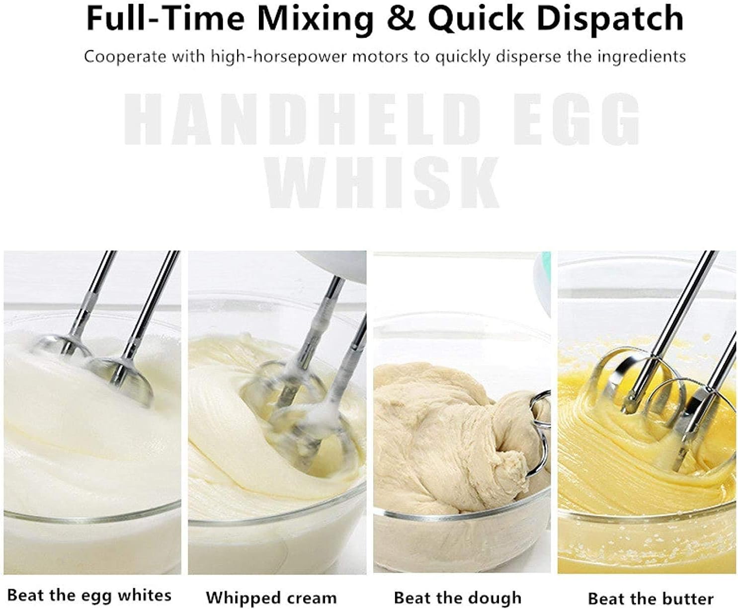 KouRy Multifunctional Electric Whisk Household 5-Speed Hand-held Whisk Mixer Automatic Cake Mixer Kitchen Small Appliances (Pink)