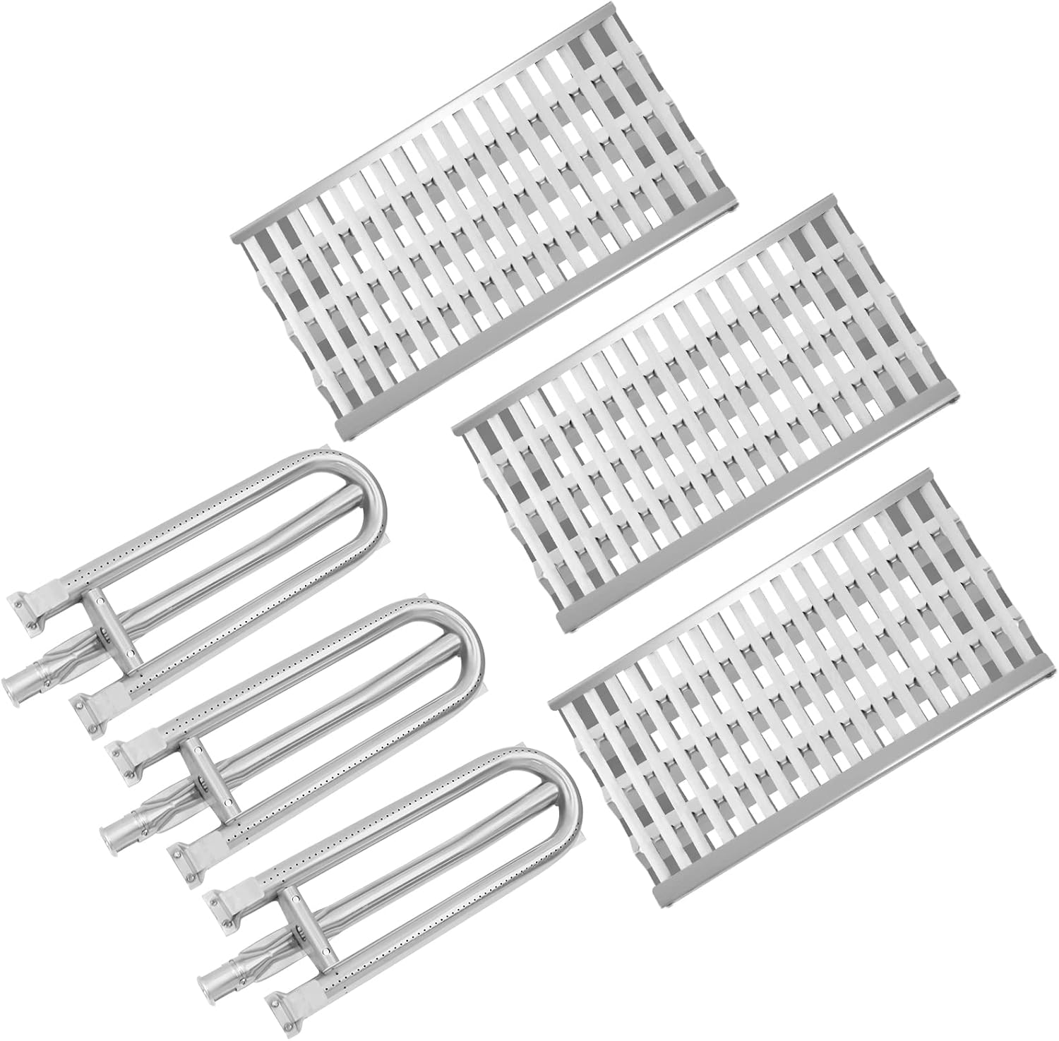 Grill Heat Plates Heat Shield Grill Burners for DCS Grills 27DBQR, BGA36-BQARL/BQARN, BGA48-BQARL/BQARN, Ceramic Rod Complete Radiant Tray BBQ Gas Grill Replacement Parts Stainless Steel
