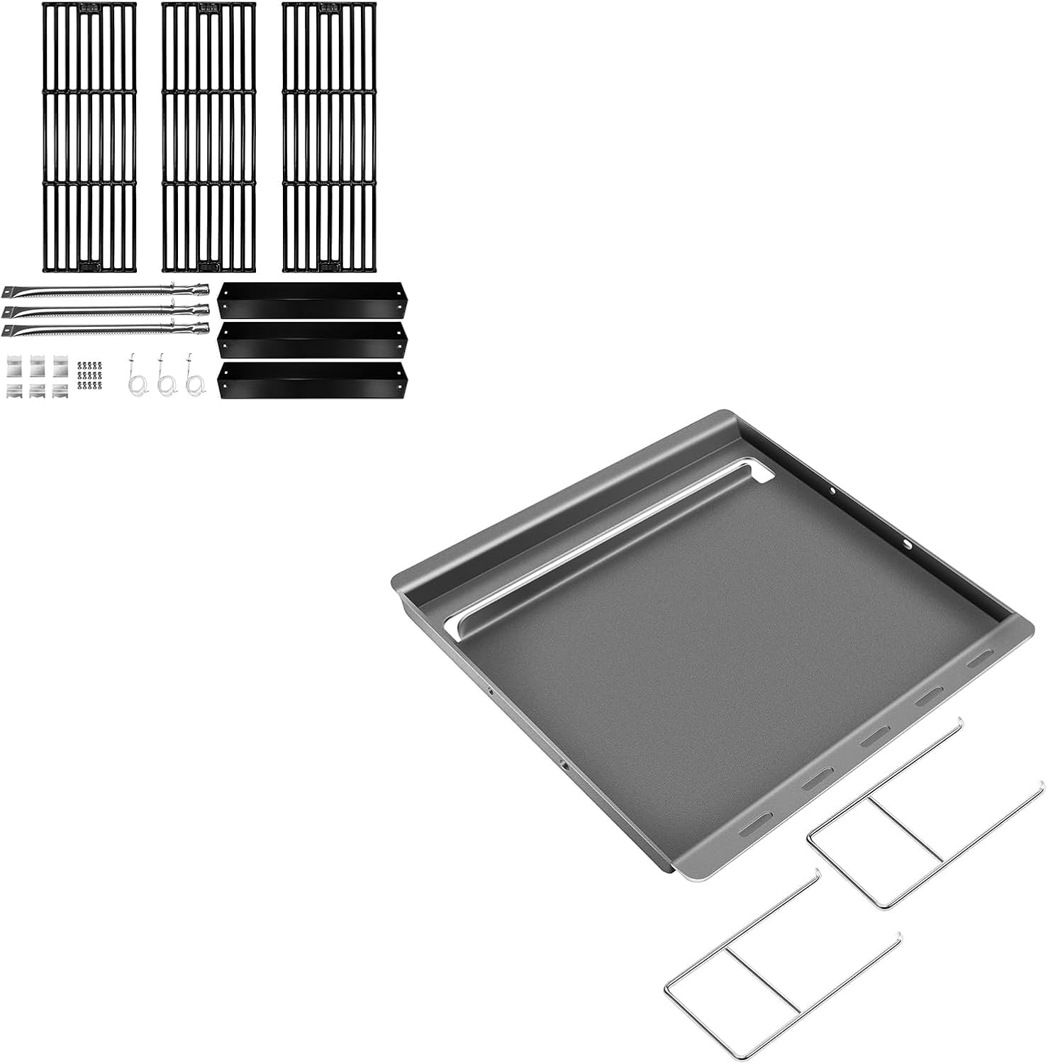 Hisencn Replacement Parts for Chargriller 3001,3008, 3030, 4000, 5050, 5252 Gas Grill Models,Griddle for Chargriller 5050, 3001, 5650, 3008, 3030, 3725,Porcelain Steel Heat Plate, Porcelain Cast Iron