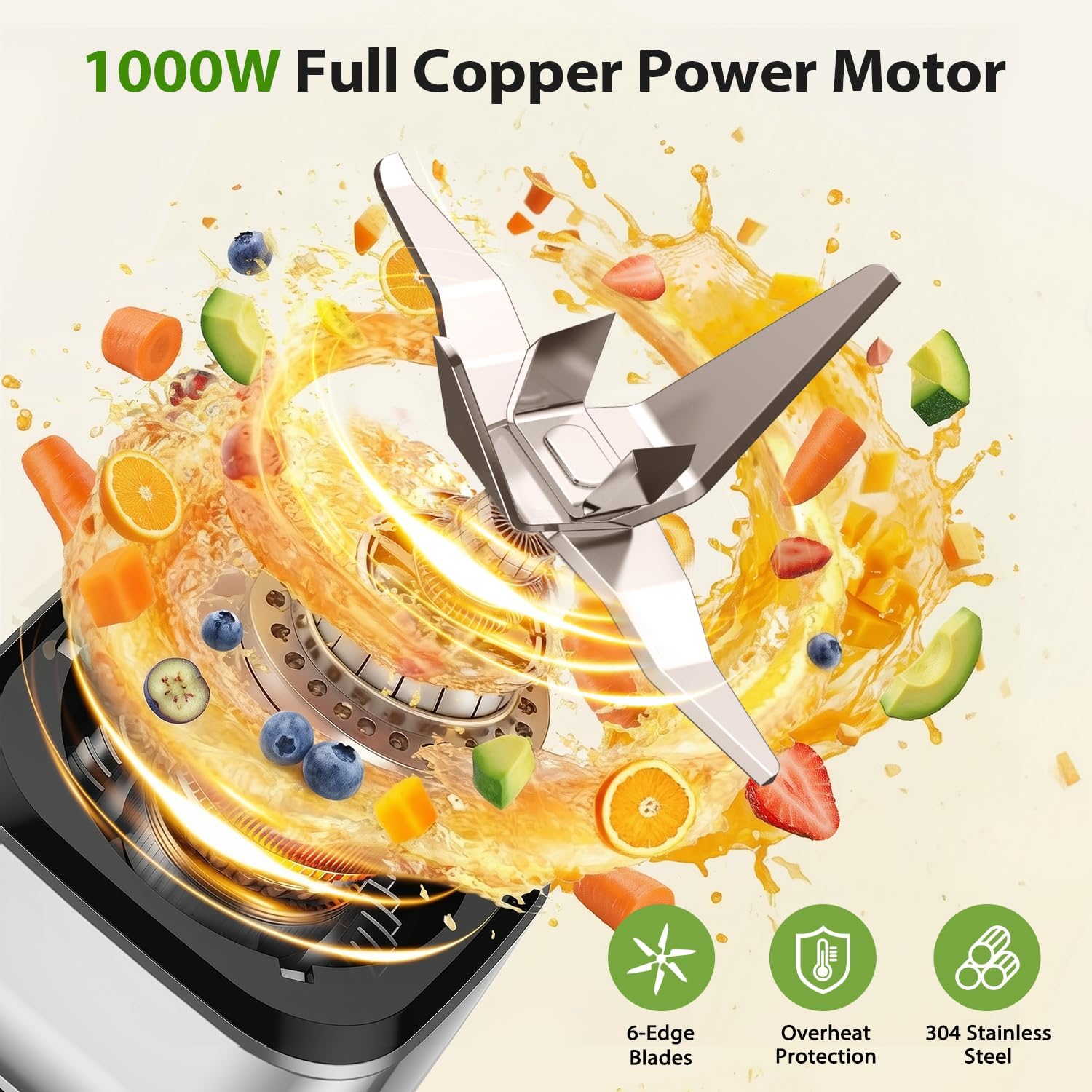 KOIOS Blender/Food Processor Combo Max 1000W, 4 in 1 34oz Pitcher, 22oz Blending Cup, Meat Grinder & Vegetable Chopper, Spice Grinder,BPA Free -All-in-One Kitchen System, Dishwasher Safe