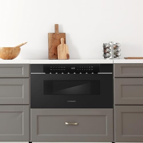 COSMO COS-MWD3012NHBK 30 in. Haven Collection 1.2 cu. ft. Built-in Microwave Drawer, Presets, Touch Controls, Defrosting Rack, Matte Black