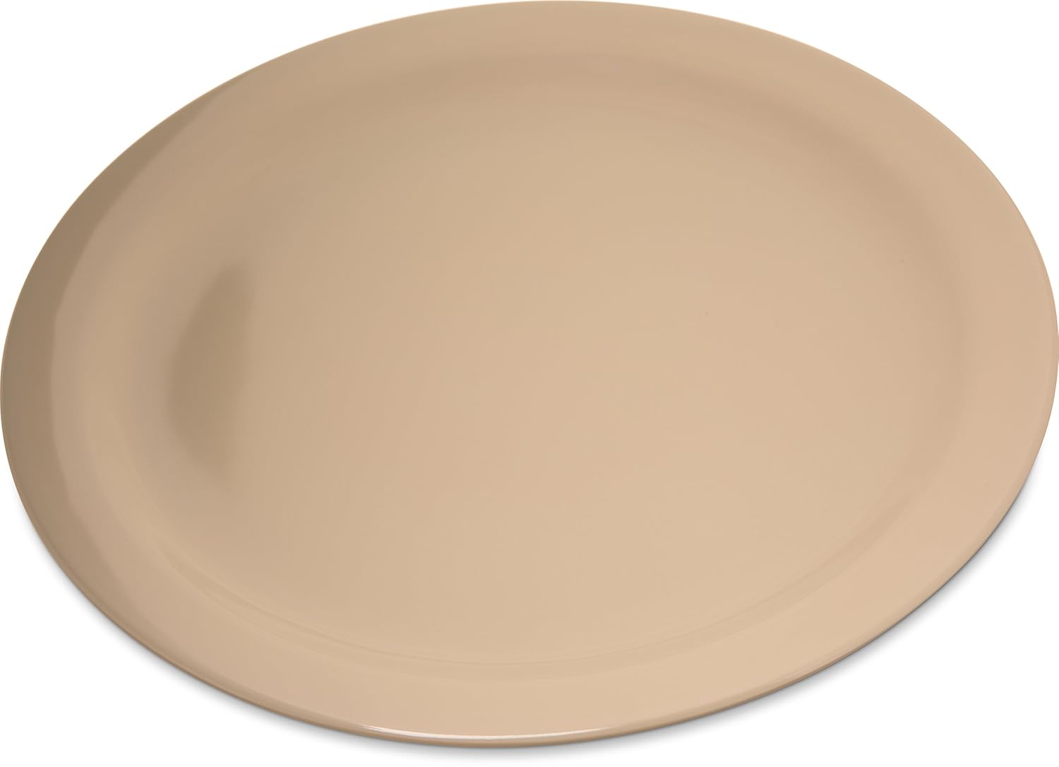 Carlisle FoodService Products Dallas Ware Reusable Plastic Plate with Rim for Buffets, Home, and Restaurants, Melamine, 10.25 Inches, Tan, (Pack of 48)