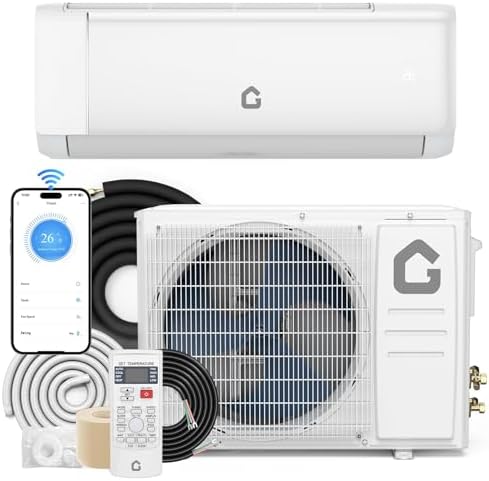18,000 BTU Mini Split Air Conditioner & Heater, 1,000 Sq.Ft, 21 SEER2, Ductless Inverter, Heat Pump, 230v, Auto Cleaning, AHRI Certified
