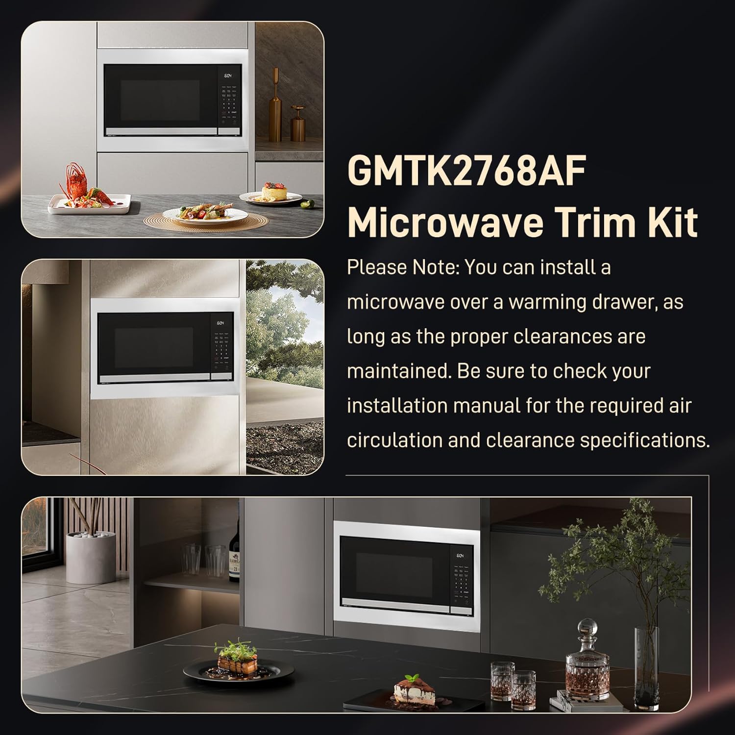 GMTK2768AF Microwave Trim Kit in Stainless Steel Compatible with Frigidaire Gallery Built-in Microwave Model GMBS3068AF, 27 Inch Trim Kit Certified by UL & cUL for a Stylish Built-in Look
