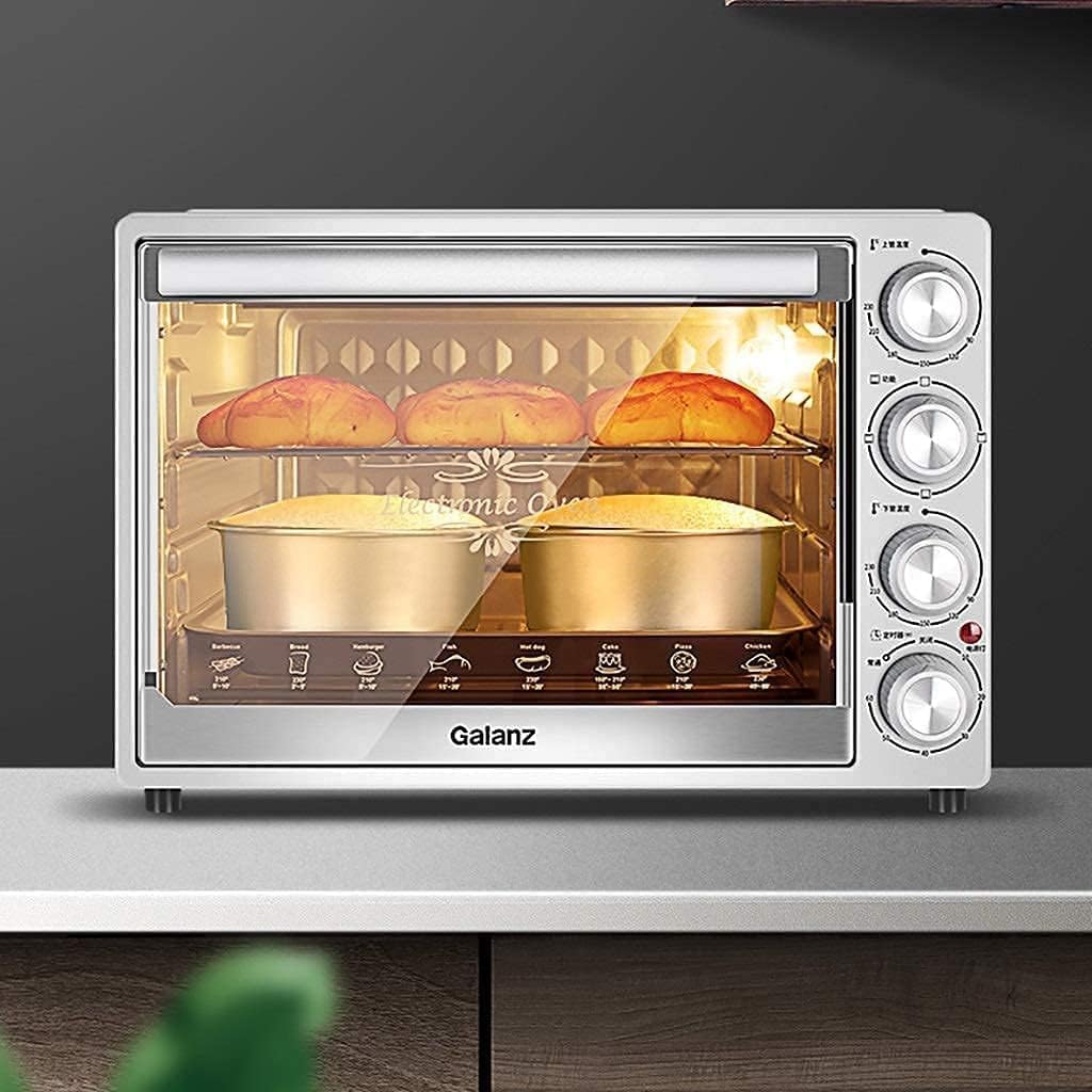 oven mini oven air fryer oven Mini Ovens 40 Liter Large Capacity Baking Oven for Household Use, Small Multifunctional Silver 1500W Electric Oven Toaster Oven Air Fryer,, Onesize