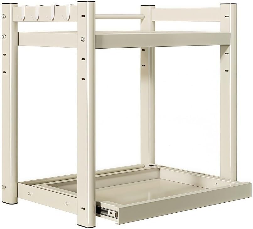 Multi - Tier Microwave Countertop Shelf, Carbon Steel Kitchen Organizer Rack for Small Appliances, Kitchen Counter Microwave Stand for Small Appliances, Oven, Coffee Machine and More(L25.2)