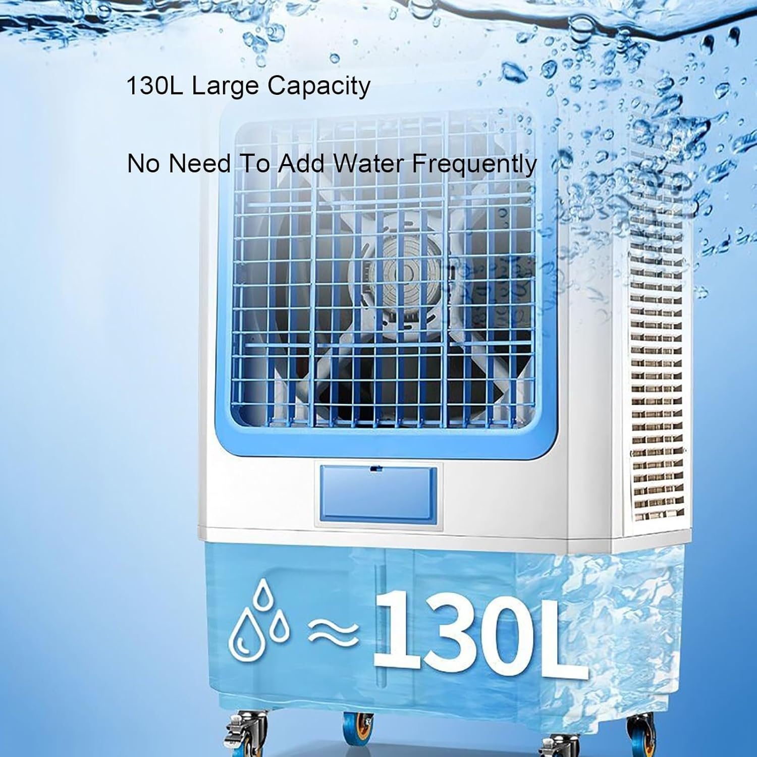Portable Swamp Cooler Air Conditioner, 3 Modes, 3 Speeds, 6 Ice Packs, 12H Timer & Remote, Evaporative Cooling Fan for Room, Garage, Patio