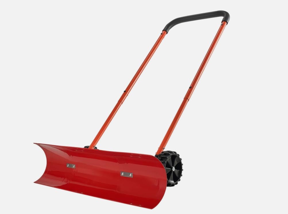 Snow Pusher Shovel with Wheels, 37.8 in Snowplow Shovel，Replacement for OEM.