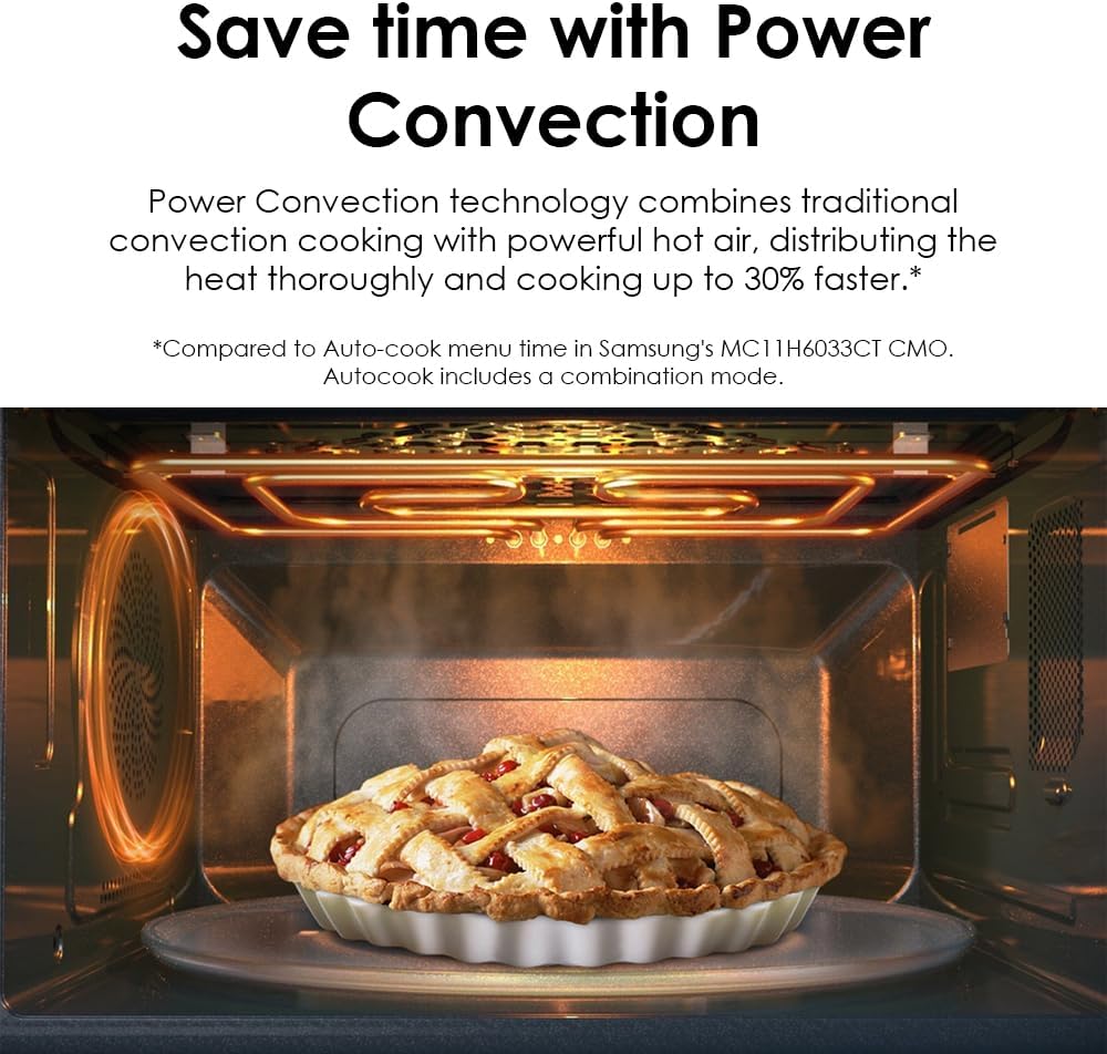 SAMSUNG 1.2 cu. ft. Countertop Convection Microwave with Air Fry, Black Glass, MC12DB8700CKAA