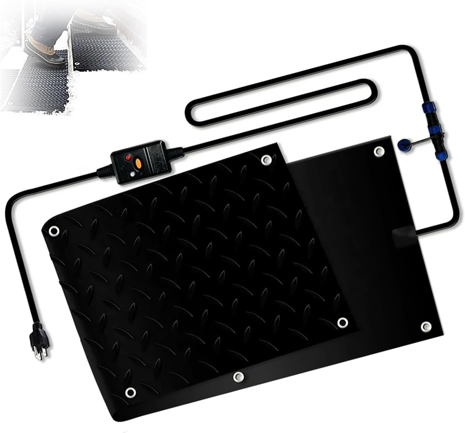 Heated Snow melt pad Non-Slip Winter Ice melt pad 2 in/h Melting Speed Stair and Driveway Snow melt System(50x400cm/20x158in)