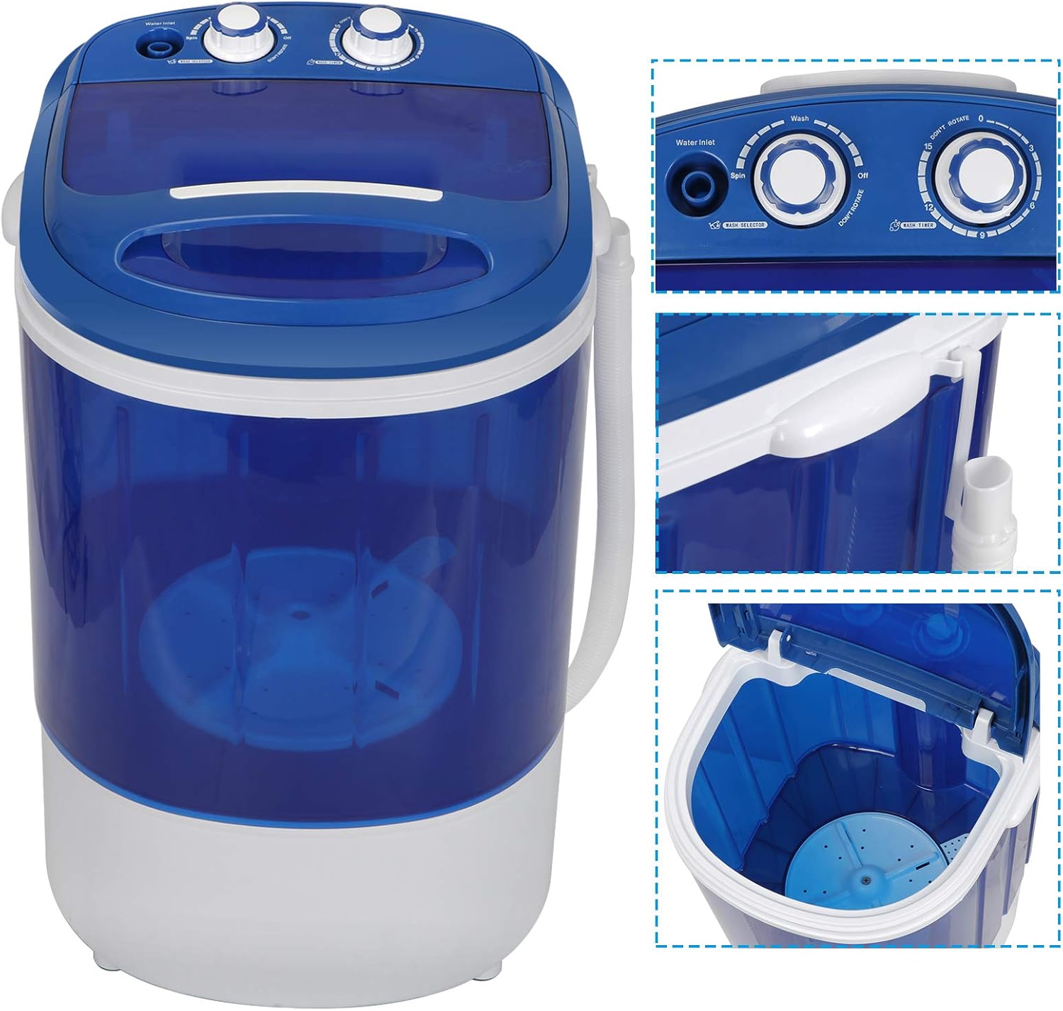 LEMY Portable Washing Machine,5.7LBS Compact Mini Washer with Spin Dryer,Energy Saving Semi-Automatic Laundry Washer for Apartment,Dorm,RV,No Installation Needed