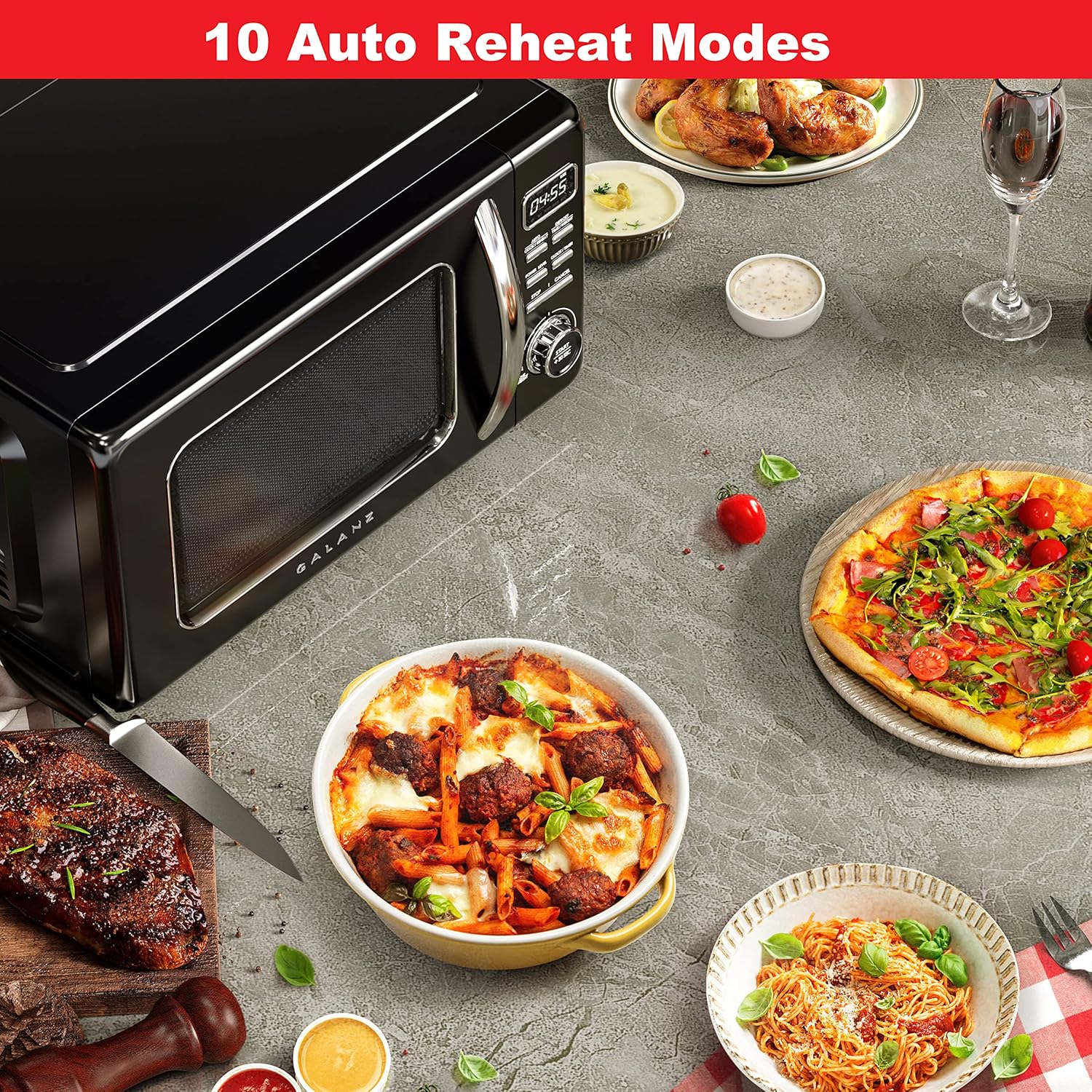 Galanz Retro Microwave Oven + Elite Gourmet Electric Hot Plate