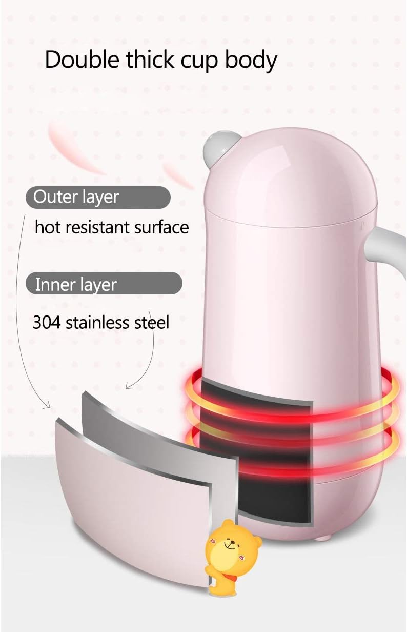 Mini Soymilk Machine Portable Soy Milk Rice Paste Maker Electric Juicer Blender Food Grinding Heating Processor 350ml(Onecolor)