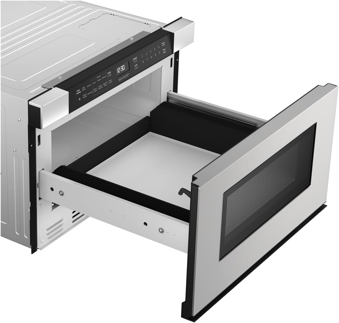 SHARP SMD2440JS Microwave Drawer Oven, 24-inch, 1.2 Cubic Feet, 950 Watt, Angled Touch Control Panel, Stainless Steel