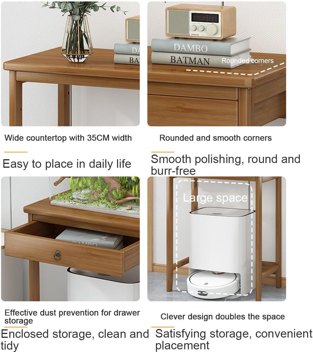 Storage Rack for Robotic Vacuum Cleaners, Household Mopping Robot Rack, Living Room Fish Tank Rack Water Dispenser Rack with Storage Cabinet(Height 80cm/31.49in)