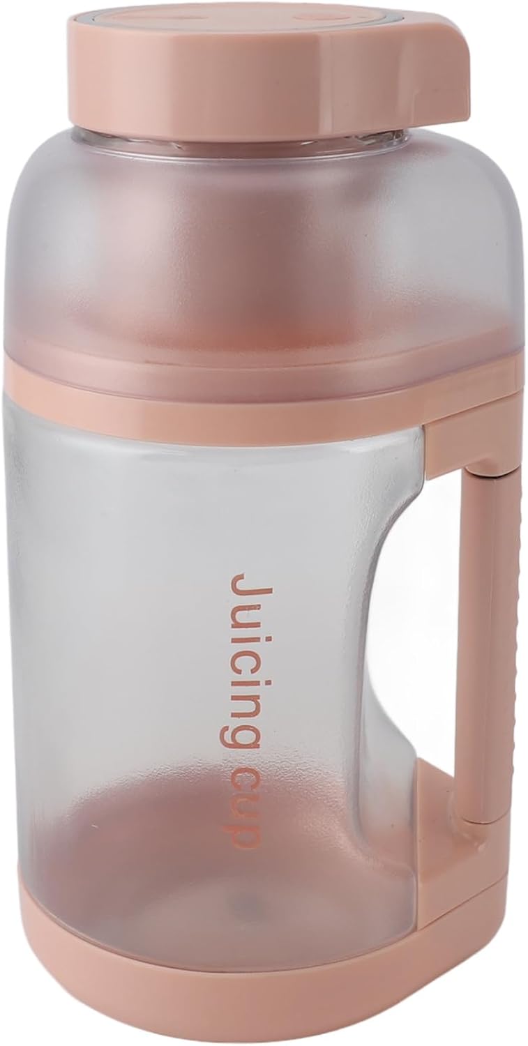 Portable Blender Cup 1500ml Large Capacity USB Rechargeable Multifunctional Cordless Juicer Cup for Fruits Vegetables with ABS Material (Rose)